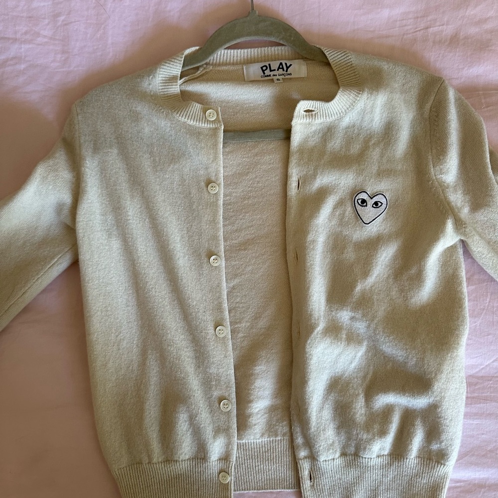 Comme des Garcons PLAY Beige Cardigan